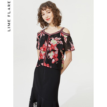 Rhein-print camisole top chic ruffled shirt LM1E207SBL202-1