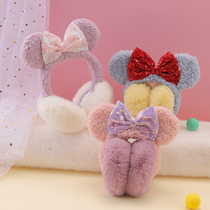 Cute big bow childrens earmuffs winter earmuffs ins warm antifreeze ear protection warm cover windproof girl foldable