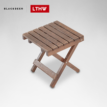 BLACKDEER black deer outdoor folding stool portable solid wood bench camping picnic fishing Oak small horse