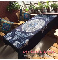 Yunnan Dali Bai ethnic tie-dye cloth Blue coffee table dining table cloth pure cotton TV cabinet wall background wall decoration Pastoral style