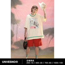 Unvesno (UN) Matisse oil painting short-sleeved retro summer new brand printed loose T-shirt without gender