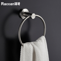 304 stainless steel non-perforated circle towel rack bathroom pendant round towel rack wall hanging simple towel ring