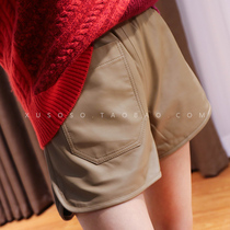 Original 588 Limited Double 12 day special price 350 weight Sheep leather elastic waist open fork wide leg shorts 2 Color Elects