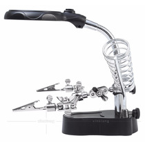New products manufacturer wholesale multifunction auxiliary clamp electric iron LED light multifunctional bracket magnifier 16126A