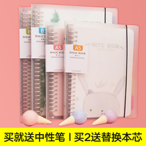 Loose-leaf notebook a5 simple college student Korean small fresh coil checkered book removable shell thickened b5 English word wrong question book transparent graduate school Cornell grid notebook