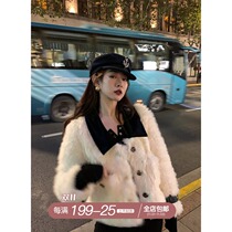 skibyTannin white leather wool wool fur women 2021 new winter wool coat