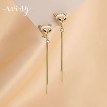 Winy Alloy Ear Spikes SOUTH KOREA INS BRIEF FASHION SILVER PERSONALITY 100 LAP FASHION NET RED AIR QUALITY LIGHT LAVISH