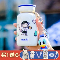 Japan mosh stainless steel thermos cup male and female students simple cute girl heart ins portable gift cup