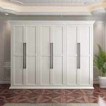 American Solid Wood Wardrobe Modern Minima Home White Grey Whole Body Large Closet Storage Door Bedroom Furniture Custom
