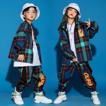 Street dance suit boy hiphop autumn jacket children hip hop to serve girl jazz dance performance suit damp