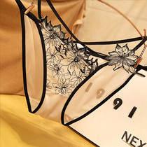 Sexy lace womens panties Light breathable fashion literary court embroidery flower briefs temptation transparent