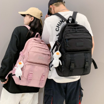 Canvas backpack female 2021 New Tide college style junior high school students schoolbag simple Joker backpack boys