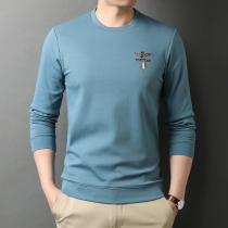 Round neck mens sweater 2021 Spring and Autumn new fashion trend solid color pullover long sleeve mens top base shirt
