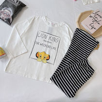 South Korea long sleeve letter pajamas women spring and autumn cotton crew neck simple spring and summer student home clothing can be worn outside