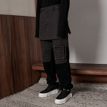 The Dirty Collection 2019AW trendy double pocket wash stitching skirt pants black spell