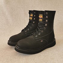 Black leather boots Cowhide booties Western Cowboy boots Mens outdoor Goodyear Motorcycle Martin Boots Single layer