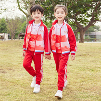 Primary school uniform Autumn class uniform Kindergarten garden uniform Spring and autumn childrens Chinese Red Games chorus clothing