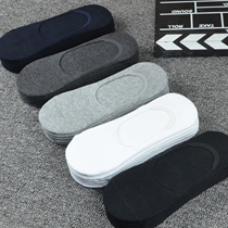 Socks men Bean Bean Shoes Ship PURE COTTON SHORT SOCKS SHALLOW MOUTH ANTI-SLIP INVISIBLE SUMMER THIN STOCKINGS BLACK WHITE MALE