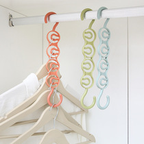 Household multifunctional multi-layer wardrobe saving space four-hole hanger storage rack finishing artifact upper and lower clothes hanging