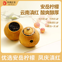 Fengpai black tea Yunnan Dianhong Anyue yellow lemon fruit tea lemon black tea 130g gift box