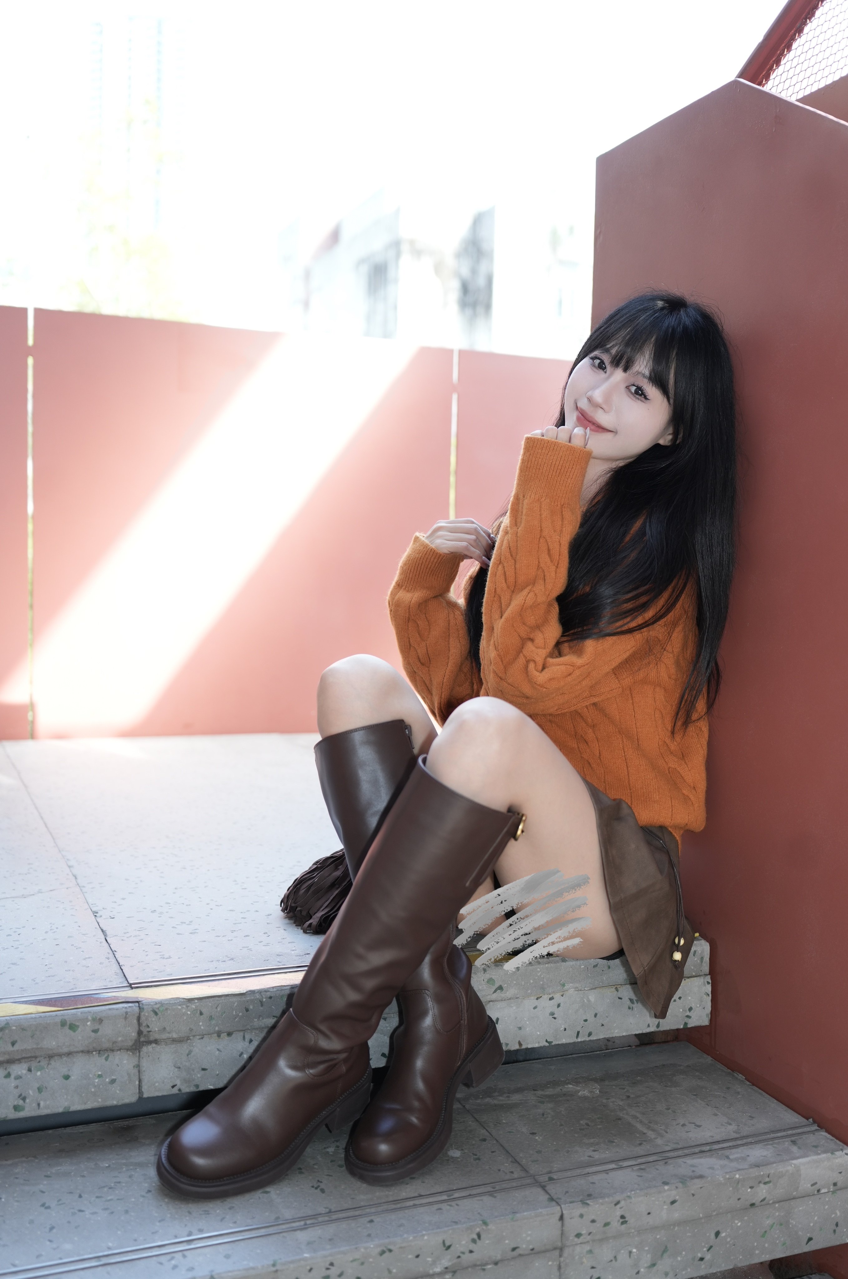 kisscat接吻猫[城市旅人]骑士靴，万茜方枪枪美洋同款真皮皮带扣复古英伦风