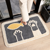 New thickened high and low hair cartoon doorway home bathroom absorbent non-slip foot into the door into the door