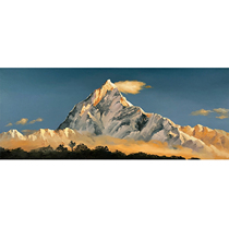 Tong Derecorded Gold Mountain Realistic Cloth Surface Oil Painting Living Room Bedroom Decoration Painting Collection Pure Hand Painting