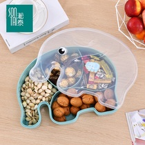 Creative modern grid fruit plate Household dry fruit plate dry fruit box Fruit plate living room coffee table Melon seed snack candy box