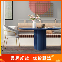 Nordic solid wood round dining table simple modern negotiation table light luxury office table designer Workbench coffee table