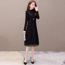 Mrs. Gui long sleeve dress foreign fashion skirt spring and autumn 2021 new female age reduction long knee mother