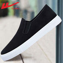 Pull-back shoes mens canvas shoes one-legged lazy shoes spring new casual board shoes old Beijing cloth shoes mens trendy shoes