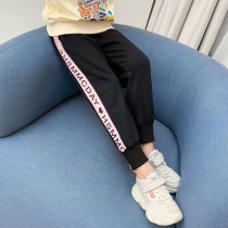 Girls spring sports pants 2021 New Korean version of the children 10 years old children Foreign style trousers girls Net Red Tide pants