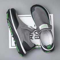  Mens shoes summer breathable 2021 new ice silk canvas shoes trend all-match lazy one-pedal clown shoes thick sole