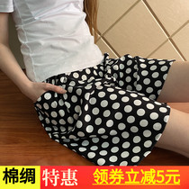 Summer Mid-green ladies cotton silk home shorts artificial Cotton pajama pants thin loose loose size beach pants casual pants