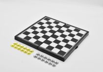 High-end metal draughts set gold and silver chess students childrens entry chess portable folding chessboard