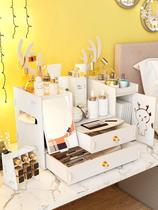  Desktop lipstick rack Wooden storage box Storage assembly dresser Cosmetics storage box Wooden splicing bedside table