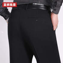 Winter trousers men 2021 new business dad suit straight loose mens trousers thick middle-aged casual trousers