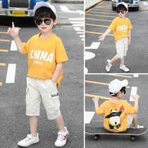 3 boys 4 Children 5 summer clothes 6 sets 7 boys 8 handsome fashionable Net Red foreign gas Sports short sleeve tide clothes year old