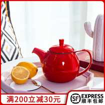 American FORLIFE imported tea set line teapot lead-free ceramic bubble teapot creative stainless steel tea maker