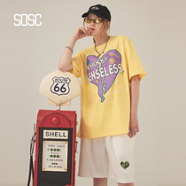 SOSC 2021 summer color meaningless heartbroken candy color print T-shirt