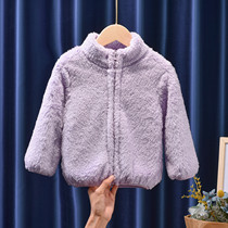 Girls new gush 2020 autumn winter clothing pure colour Korean version of lamb suede jacket foreign air 100 lap outside wearing warm jacket