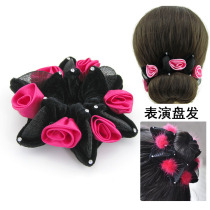 Childrens Korean version of the princess cloth rose series Flower performance leather band hair rope plate Hair tie headdress