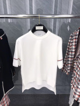 Japan Thom Browne 20 spring and summer TB front short back long short sleeve knitted loose casual top T-shirt