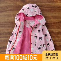 Girls coat Spring and Autumn Mid-day Childrens foreign-style stormsuit plus velvet coat 2021 new childrens coat childrens clothing autumn