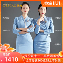 High end custom professional dress female 2021 autumn winter temperament stewardess uniform beauty salon jewelry shop overalls