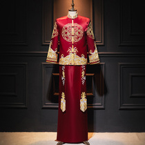 Mens show 2021 new groom clothing dragon and phoenix coat Chinese dress wedding clothing clothing clothing mens style Xiuhe