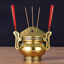 Buddha with pure brass two-ear hanging stove wall stove Juntianguan gate God of Wealth Door God insert incense incense stick candle incense burner