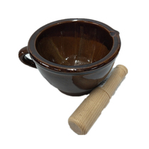 Bowl Hunan eggplant pepper preserved egg tea bowl bowl bowl manual grinder send wooden hammer 