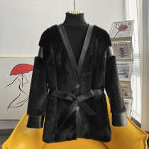 zqqz whole mink coat women V collar 2021 New slim fashion long mink fur coat D183