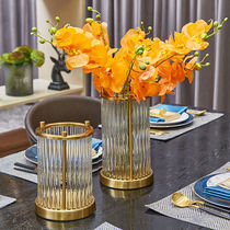 Light luxury European American dining table glass dried flower vase ornaments Nordic home living room porch decorations flower Ware